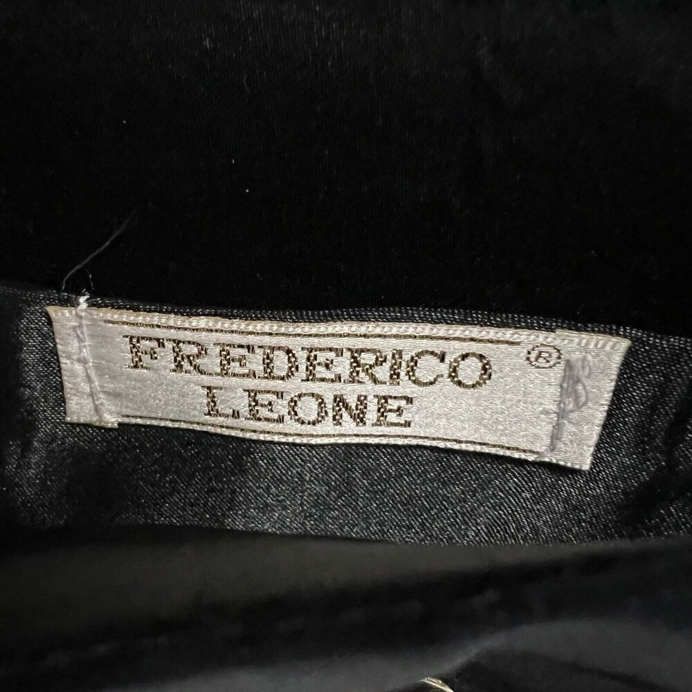 Vintage Frederico Leone Black Sequin Small Evening Bag Clutch Strap Holiday - Picture 5 of 11